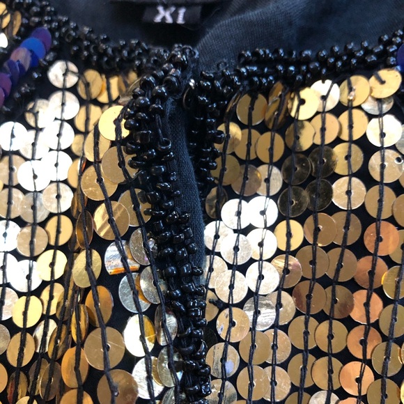 JEAN for JOSEPH LE BON Silk Sequin Cardigan XL - Picture 6 of 8